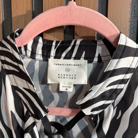 Robert Rodriguez -Barneys New York Monochrome Zebra Dress Sz M - Picture 3 of 7